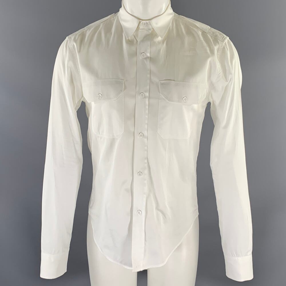 BAND OF OUTSIDERS Size M White Cotton Military Long Sleeve Shirt
